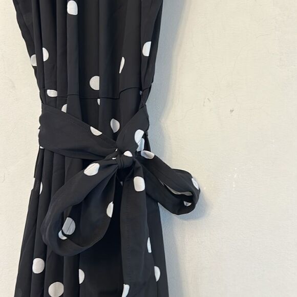 Anne Klein black white polka dot tiered maxi dress Halter Size 2 New - Picture 4 of 11